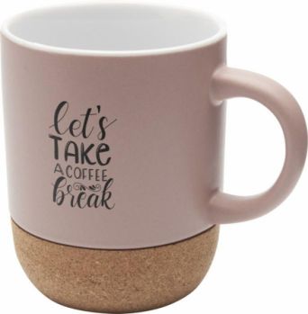 Promotional Coloured Billie 300 ml Ceramic Mug With Cork Detail