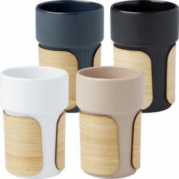 Promotional Fika 340ml Tumbler With Bamboo Sleeve