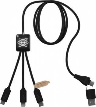 Promotional SCX.design C45 5-in-1 rPET charging cable with data 